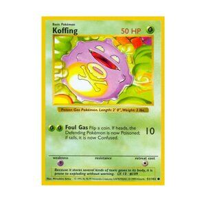 Vintage Koffing Pokémon Card | Jungle Set 51/64 | 1999 WOTC